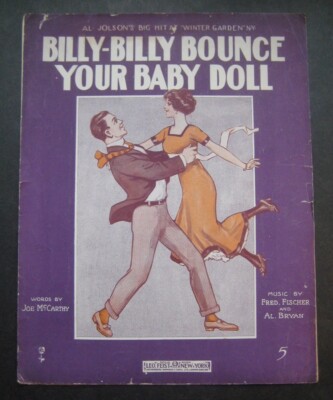 Billy-Billy Bounce Your Baby Doll by Al Jolson sheet musicc Winter Garden NY