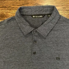 Travis Mathew Mens Polo Golf Shirt Logo Blue 2XL