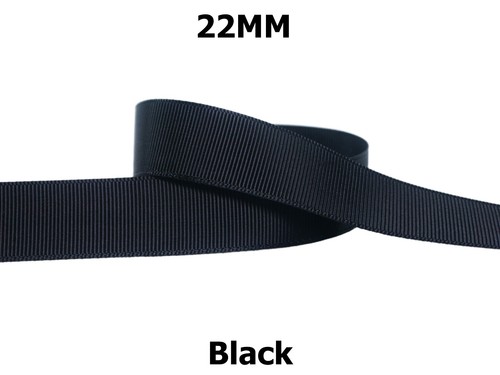 5yds ~~ 22mm White Black Silver Charcoal Grey Grosgrain Ribbon 9 COLOURS U PICK - Picture 9 of 10