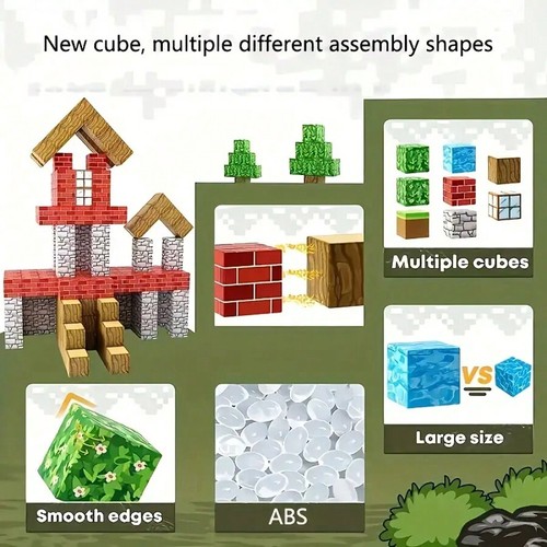 240PCS Magnetic Building Blocks- Magnetic Cube Stacking, 192pcs/ 144pcs Build Fo - Picture 18 of 34