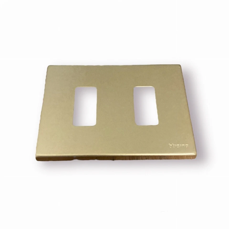 bTicino magic 503/12B placca senza viti in alluminio anodizzato 2 moduli bronzo