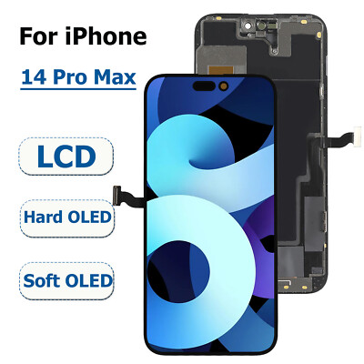 US Lot For iPhone 14 Pro Max Soft OLED LCD Display Screen Replacement Digitizer