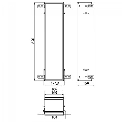 Emco Asis Einbaurahmen für Module Aluminium 974000041