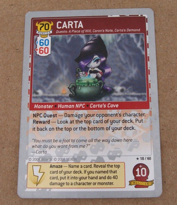 MapleStory iTCG Set 4: NPC Heroes 18/60 CARTA Rare Silver Border Variant