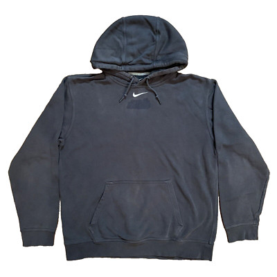Vtg Y2K Nike Center Swoosh Middle Check Hoodie Sweatshirt