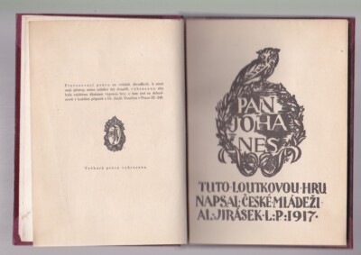 Alois Jirasek HIRASEK - PAN JOHANES lutkova hra 1917