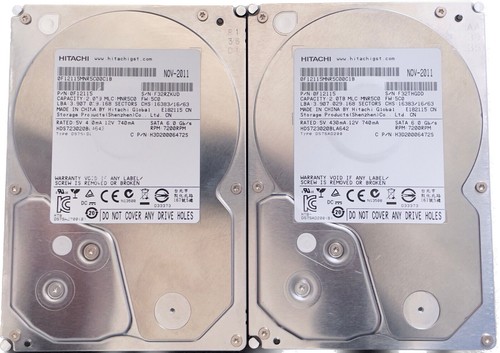 2x Hitachi 2TB 7200RPM 64MB Cache SATA 8.9cm Disque Dure 0F12115 H3D20006472S =