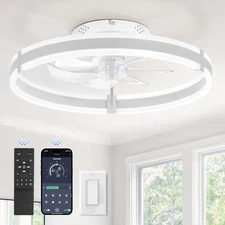 Ceiling Fans with Lights and Remote, 19.7'' Low Profile Ceiling Fans, 3000-6000K