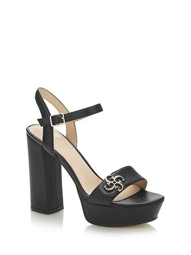 GUESS P/E 18 sandali tacco ALTO e plateau vera pelle logo FION | eBay