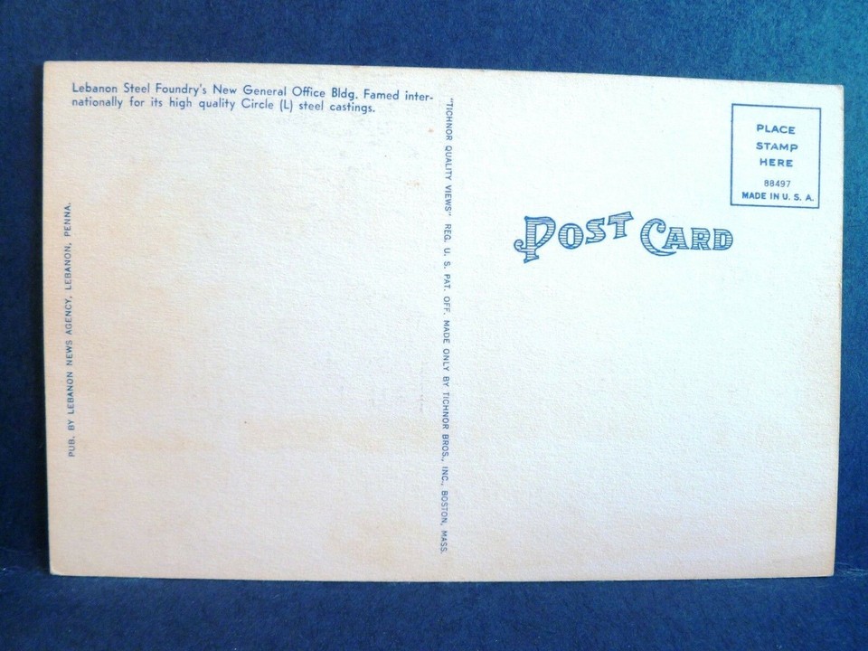 Postcard PA Lebanon Steel Foundry eBay