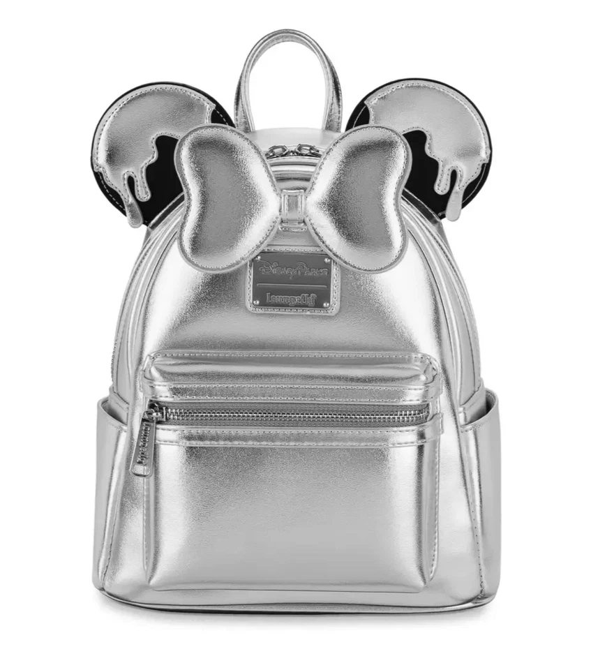 🌍📦 Loungefly 100 Silver Platin Celebration Minnie Mini Rucksack Backpack Sac - Bild 1 von 4