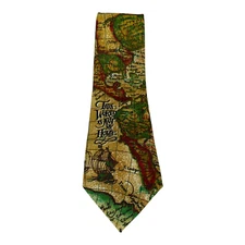 Men Size 4in x 60in Tie Map Of The World With Quote by Appointed Apparel