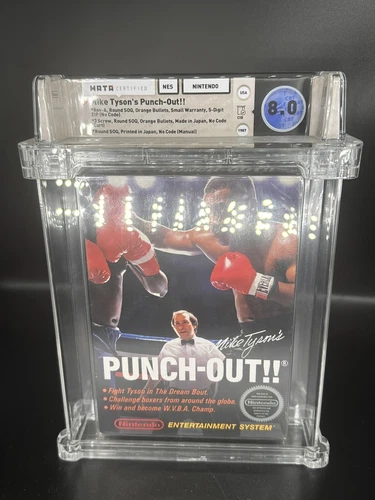 Mike Tyson's Punch-Out!! 2nd Print, Orange Bullets, Wata CIB 8.0, NINTENDO NES