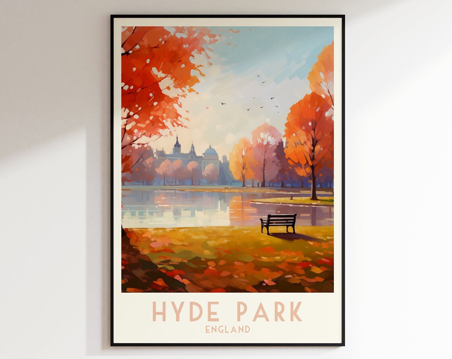 Hyde Park Travel Print England Print United Kingdom Home Decor Wall Art Wedding