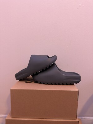 Size 8 Mens Adidas Yeezy Slide Slate Grey ID2350 Brand New black onyx granite