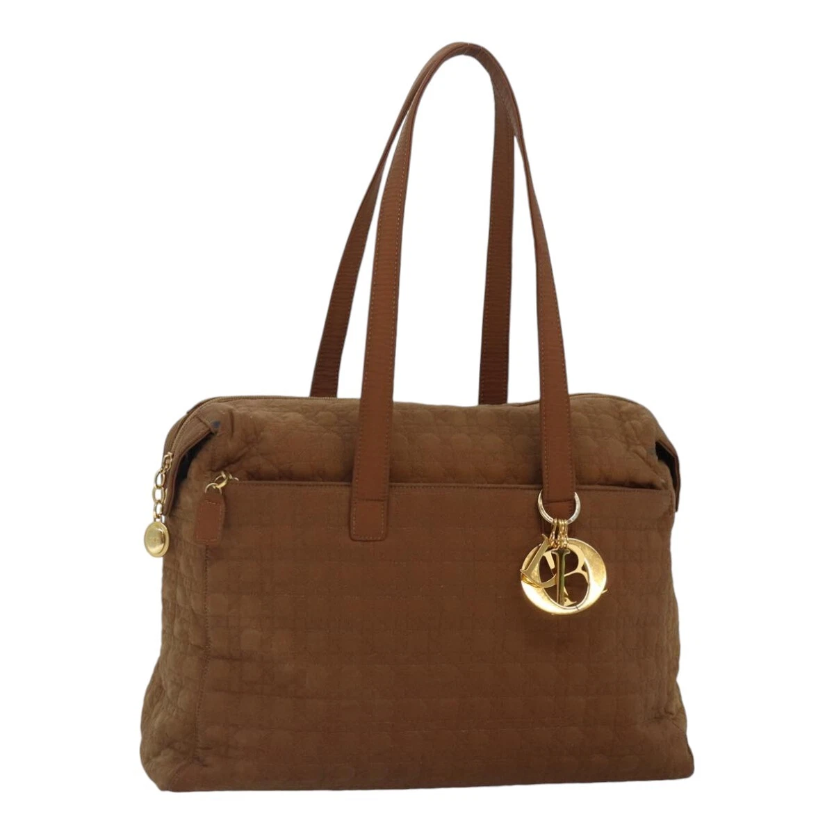 Sac bandoulière Christian Dior Canage nylon marron or authentique bs17856