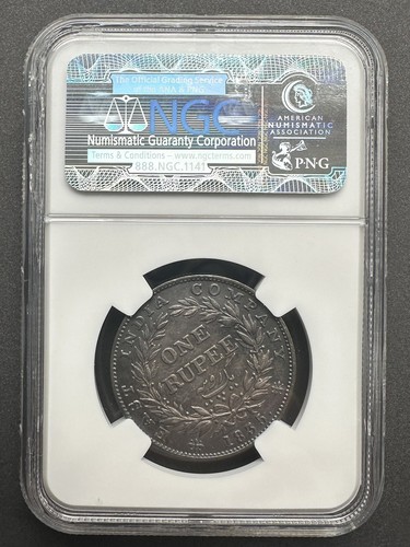 1835 c E. India Co Rupee Km 450.7 NGC MS 61 - Picture 2 of 2