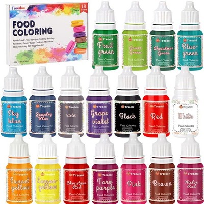 Lebensmittelfarben Set, 18 farbige Flüssigkeiten, backen, cake, fondant, slime