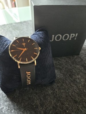 Joop! 2028263 Damenarmbanduhr Lederarmband Schwarz/Gold 35 mm
