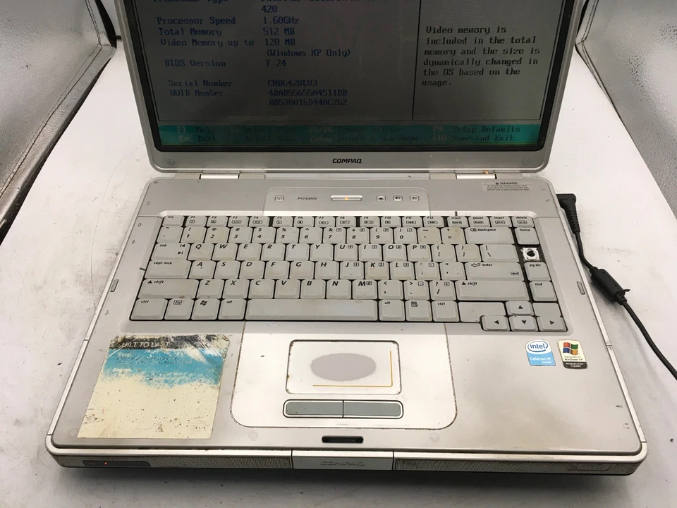 HP COMPAQ PRESARIO C300 - BOOTS TO BIOS - INTEL CELERON M - 512MB RAM - READ -BB - Image 3 of 4