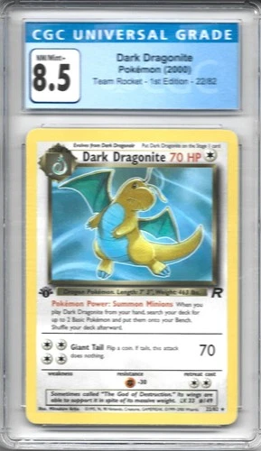 Pokemon Dark Dragonite 22/82 Team Rocket Regular First Edition CGC 8.5