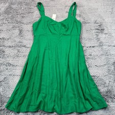 Old Navy Dress Women's S Green Rayon Mini Tank Smocked Adjustable Strap Cocktail