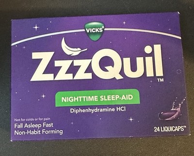 Vicks ZzzQuil, Nighttime Sleep Aid LiquiCaps, 25 mg Diphenhydramine HCl 24 Caps