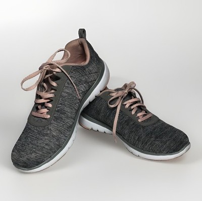 Skechers Flex Appeal 3.0 Lite-Weight Gray Pink Womens Size 9.5 Running Sneakers