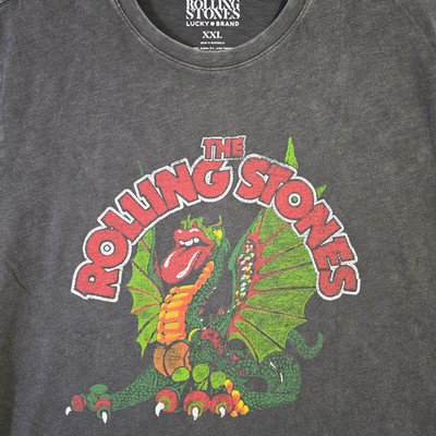 LUCKY BRAND Rolling Stones Mens 2XL XXL Gray Rock Casual Music Dragon NWT
