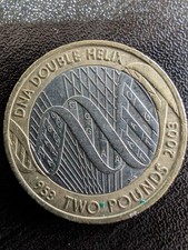 RARE misprinted 2003 Discovery of DNA - Double Helix Rare 2 Pound Coin