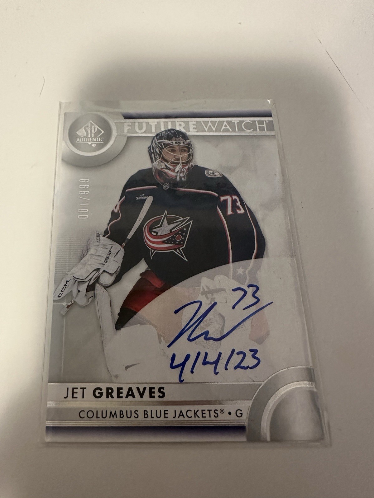 2023-24 SP AUTHENTIC  - JET GREAVES FUTURE WATCH AUTO # /999 INSCRIBED 1ST PRINT