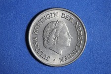 1955 Netherlands 25 Cents Nickel Coin #M24946