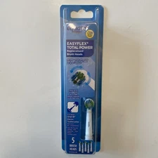 Equate EasyFlex Total Power Replacement Toothbrush Heads (5) Pack Brand New NIP 