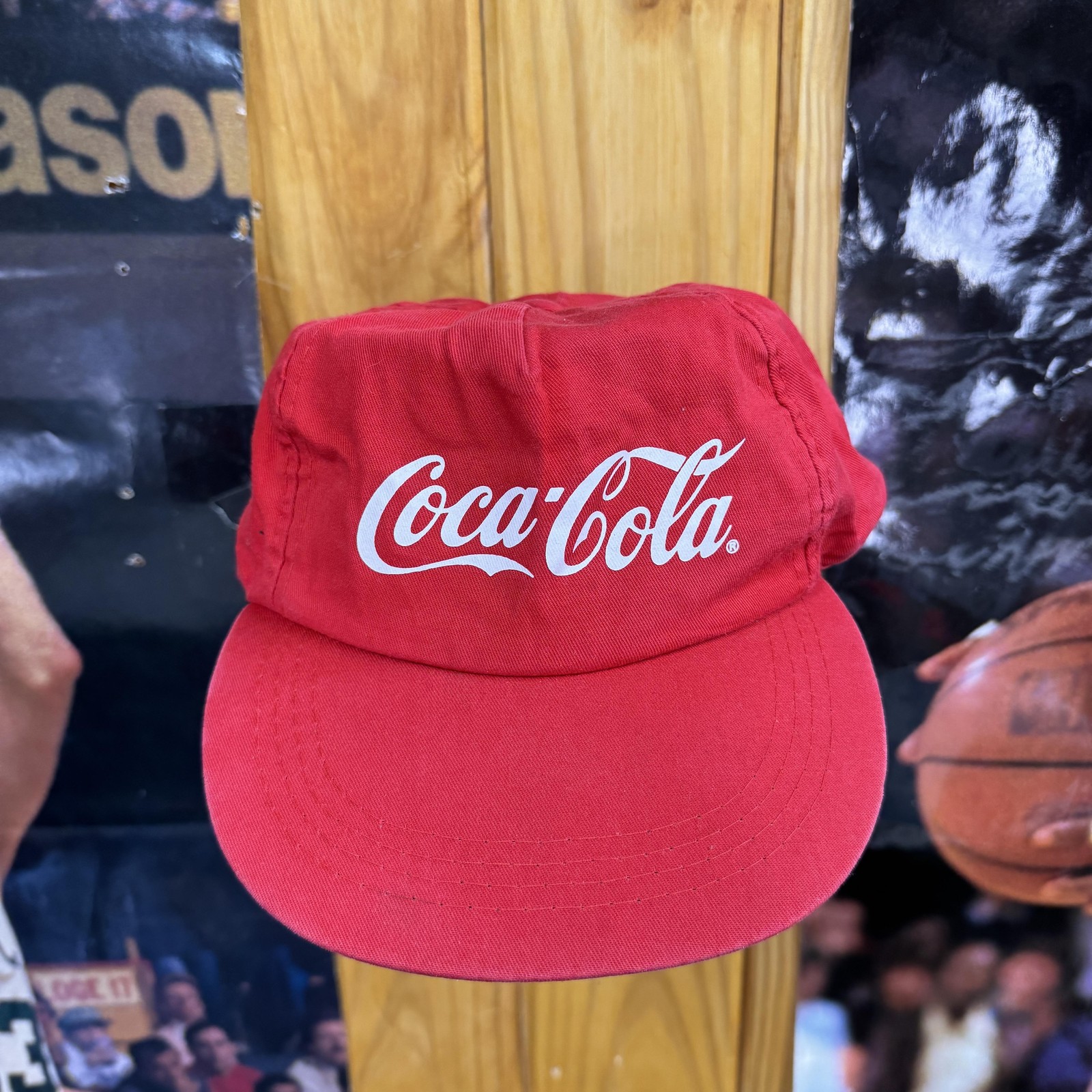 Vintage Coca-Cola Hat Cap Snap Back Red Soda Advertising Trucker Mens 90s