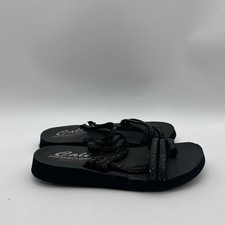 Womens Size 7 Skechers Meditation-Glam Flash-Rhinestone Toe Loop Thong Flip-Flop