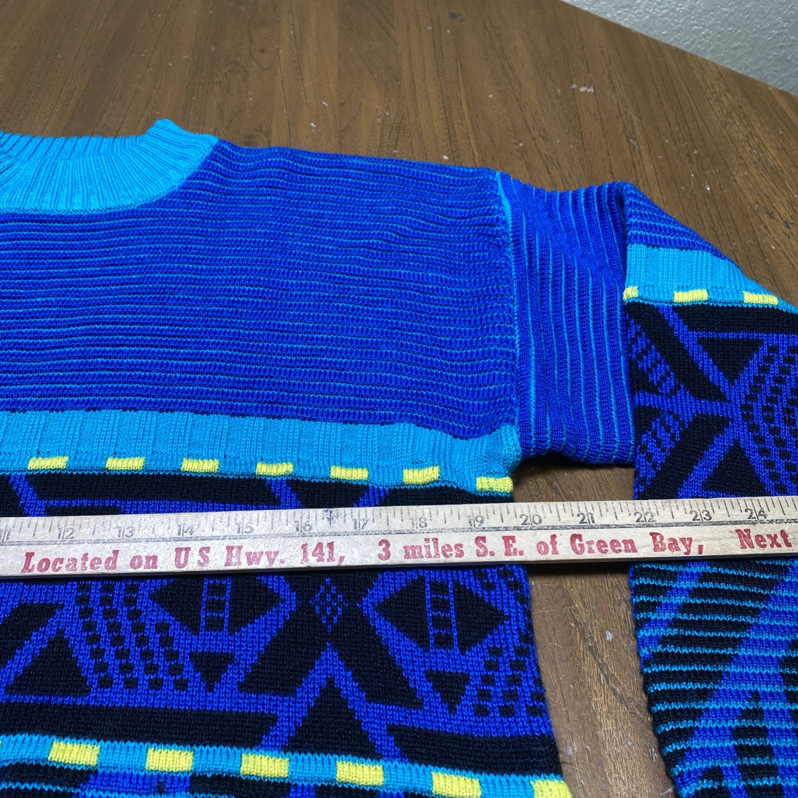 Vintage 80's Tyrolia by HEAD Heavyweight Geometric Neon Wool Acrylic Sweater L