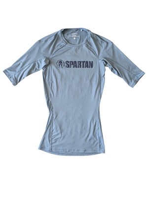 Spartan By Craft Light Blue Compression Short Sleeve Shirt Rash Guard Sz M Mens