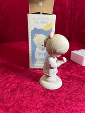 Precious Moments Figurine Always In His Care 524522 Blonde Girl Chick VTG 1990