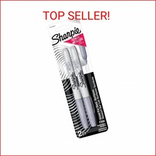 Sharpie Metallic Permanent Markers, Fine Point, Silver, 2 Count