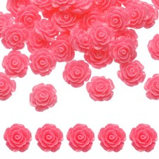 f&uuml;r Rose Red 50Stk Resin Blumenperlen 20mm Flachr&uuml;cken Blumenanh&auml;nger