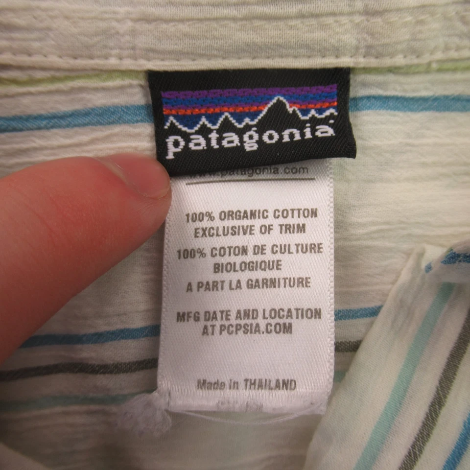 Patagonia Shirt Womens Large Long Sleeve Pockets Button Front Outdoors Stripes - Image 4 of 4