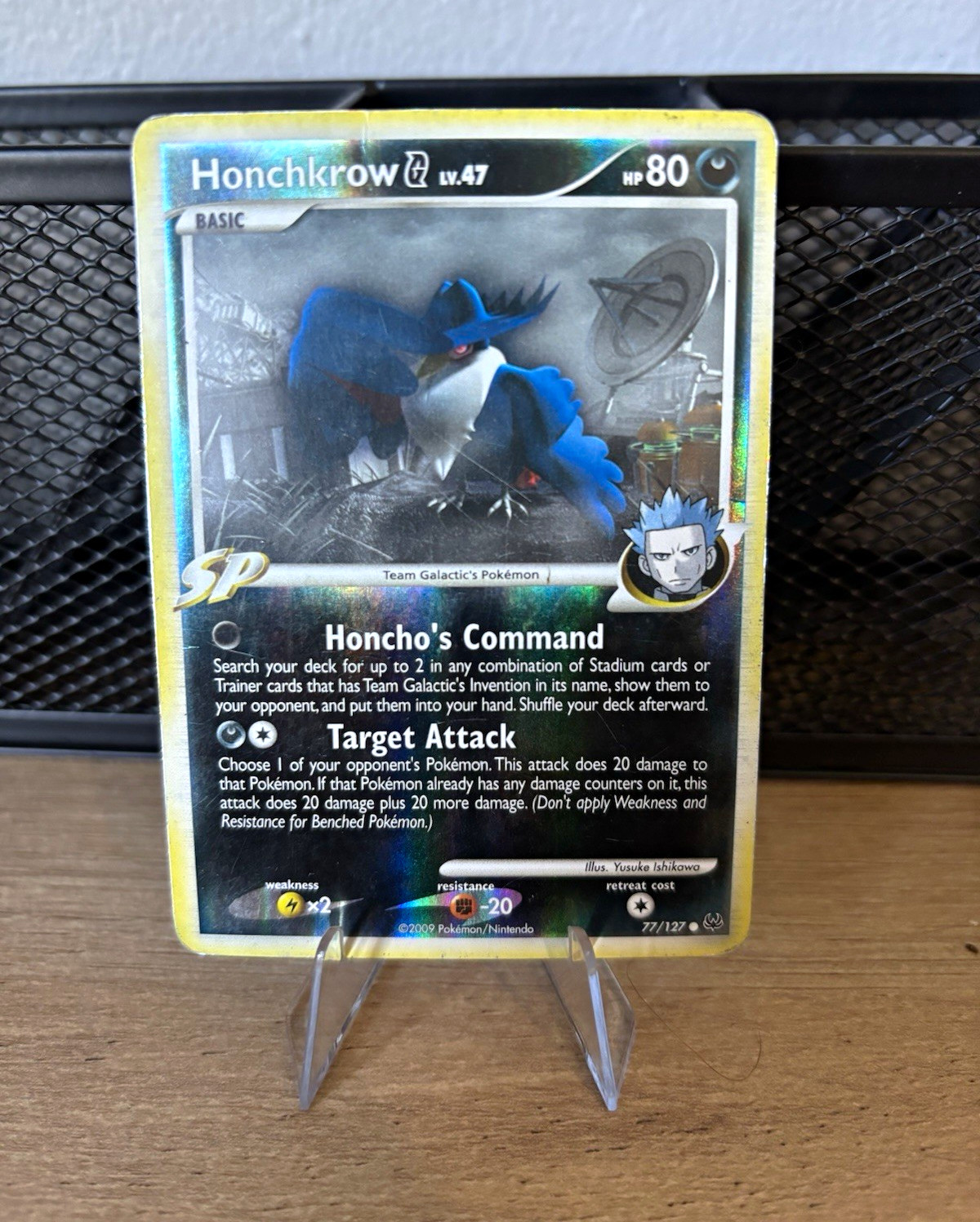 Pokemon TCG Honchkrow G 77/127 Platinum Reverse Holo Common 80 HP Eng SP