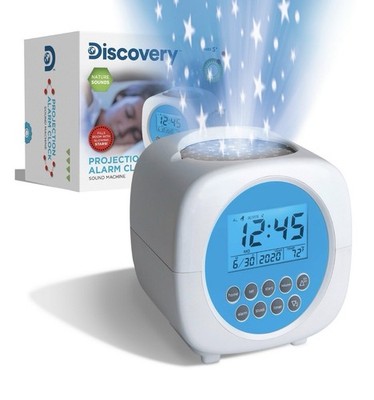   Kids Star Projector Alarm Clock & Sound Machine   Moon & Stars Night Light