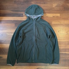LL Bean Jacket Mens Large Green Polartec Thermal Fleece Full Zip Outdoor Hiking