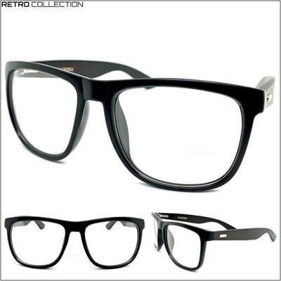 Men's Classic Vintage Retro Nerd Style Clear Lens EYE GLASSES Wood Wooden Frame