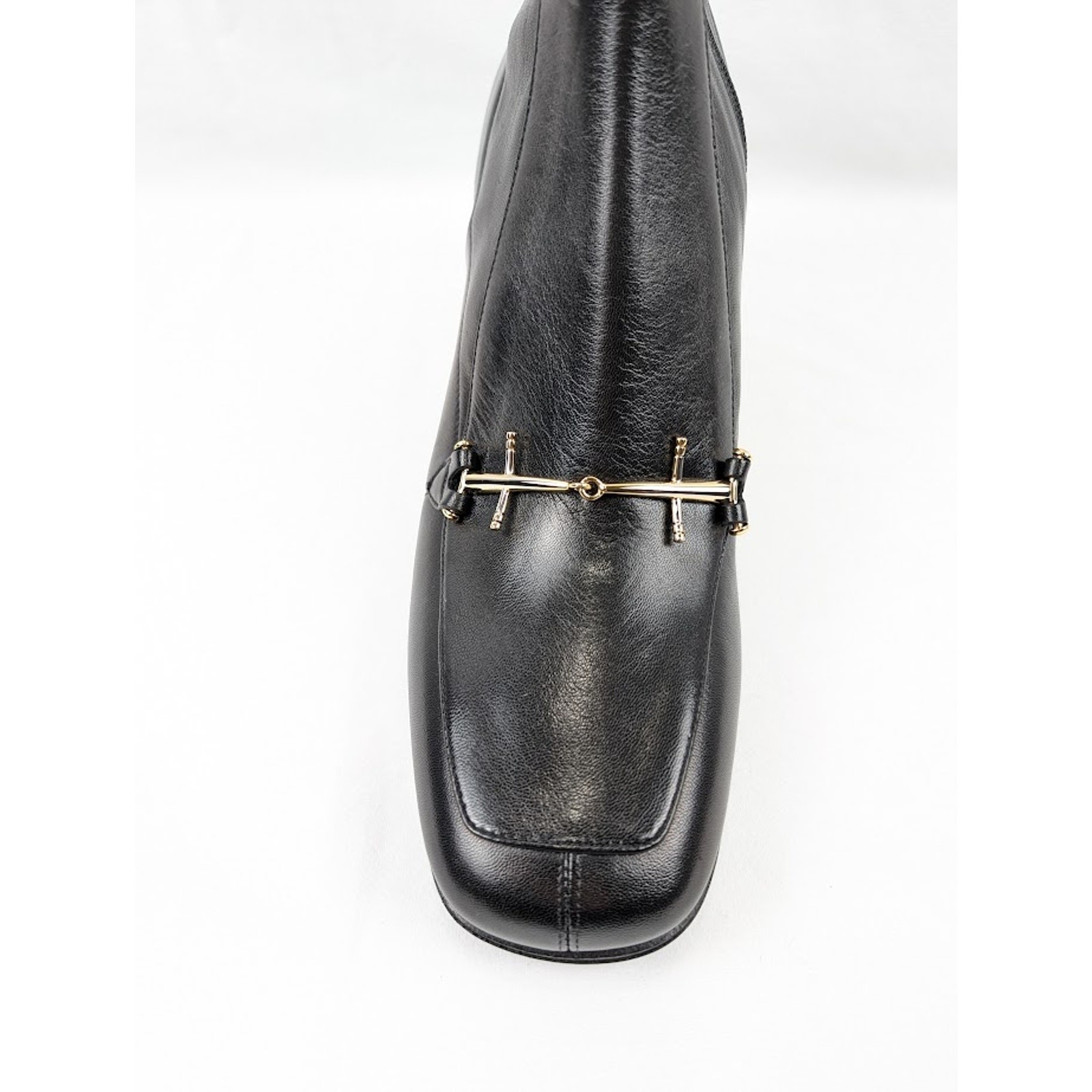 Stivali Saint Laurent Paris Beau 75 Horsebit neri nuovi con etichette 41