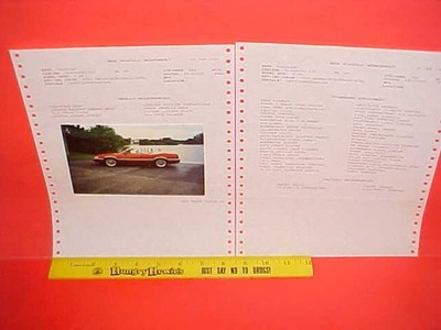 1997 CADILLAC ELDORADO TC CONVERTIBLE NEW VEHICLE WORKSHEET + PHOTO BROCHURE