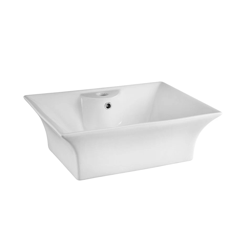 Nuie 486 x 441mm Countertop Vessel Wash Basin White Ceramic Bathroom Sink 1TH