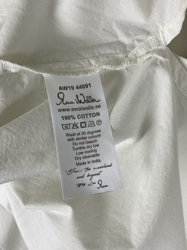 EWA I WALLA AW19 White Lagenlook Short Sleeve Button Up Blouse Tunic Shirt - Picture 20 of 20