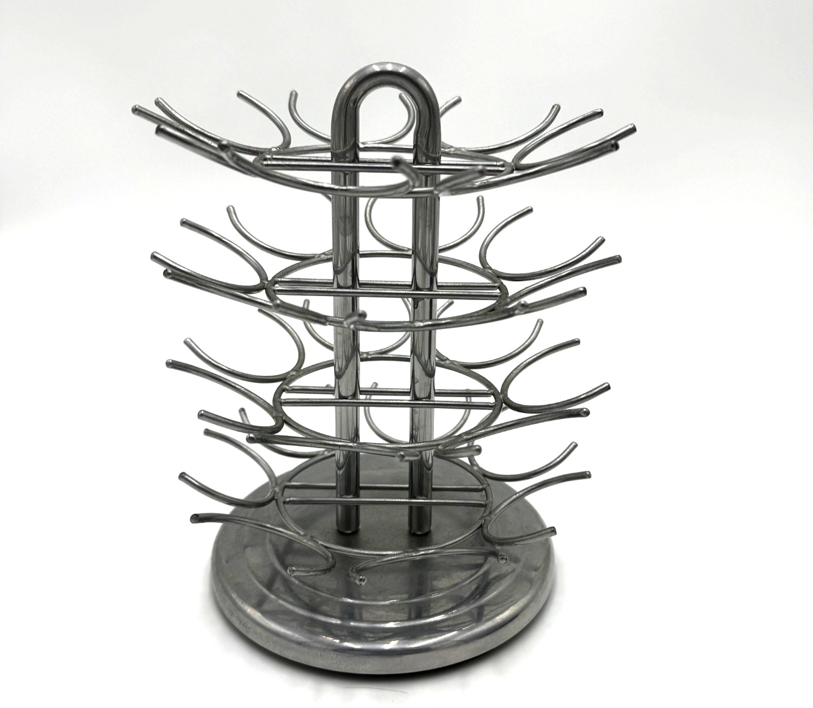 28 Pod Coffee Capsule Carusel Rack Rotating Stand Organizer Metal Silver Pre Own